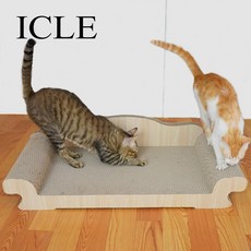  스크래쳐 고양이 리필 원형 대형 소형 수직 소파, 라이트우드 80*40*19cm 