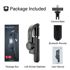 UPMOSTEK GIMBAL STABILIZER FOR PHONE 자동 균형 SELFIE 스틱 삼각대 스마트 폰용 블루투스 리모콘 GOPRO 카메라, 러시아|Black
