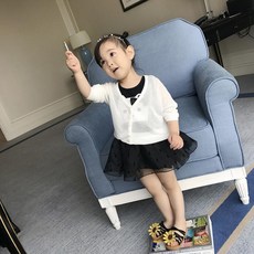 ocean blue whale 여아 썸머후드집업 아동가디건