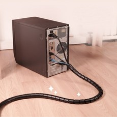해시트리 고양이전선 2M 헤리칼밴드 돼지꼬리 매직 케이블 인터넷 선정리, 블랙1.5M(20MM)