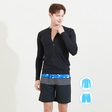 베이직엘르 BEM-T905K+BEM-T906K 남성인 집업 래쉬가드세트, 3XL