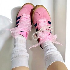 130CM 운동화끈 핑크 리본 신발끈 리본운동화끈 쉬폰