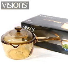 VISIONS 정품비젼 1.0L(편수) 손잡이냄비 내열유리냄비 국냄비 이유식냄비, 비젼 1.0편수, 1개 - 비젼홈