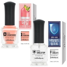 위드샨 맞춤 케어 잘 부러지고 약한 손톱용 스트랭쓰너 15ml + 쉴드 탑 15ml 세트, 1세트