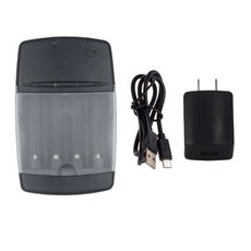 USB EU 미국 AC 플러그 및 1.5V LR03 AA LR6 AAA LR61 AAAA 알카라인 충전식 배터리 스마트 충전기 지능형 LED 표시기 포함, [07] 4 in 1 Eu