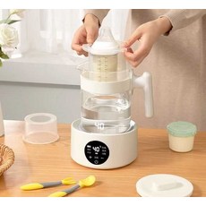 TODAM 분유타는기계 온도조절 전기포트 분유히팅기 커피포트 LED 1.5L, 아이보리/주광 + 스티커 증정