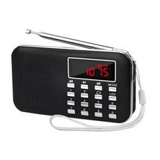 LEFON AM FM USB.microSD MP3 LED 충전식 다기능 포켓 라디오 카드 대응 플레이어