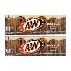 2개 에이앤더블유 루트 비어 노 카페인 355ml 12 팩 4.3 L A&W