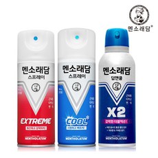 멘소래담 스프레이 파스 ( 쿨타입 180ml / 핫타입 180ml / 딥앤쿨 150ml ) 3개, 딥앤쿨에어로솔, 에스 쿨타입, 익스트림 에스 핫타입, 1개입 - 리얼맨두스스프레이