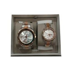 New 파슬 Couple 세트 His & Her Two Tone 스테인레스 스틸 워치 BQ2661세트