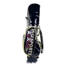 MU골프백 / 골프 경량 대용량 다기능 바퀴달린 남여공용 PU 가죽 GOLF 방수 패션 휴대용 경량 캐디백 표준 볼 가방, 블랙