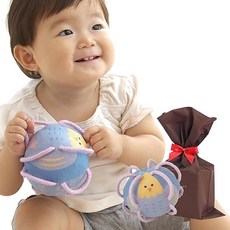 Shaol 샤올 방울 달린 큰 공 미니 6개월 이상랩핑 완료잉꼬베이비 퍼스트토이 아기 장난감 완구 선물 세탁 가능 아야스 천재볼 S11011AM, 1개