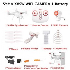214822 / 새로운 SYMA X8SW RC 드론 FPV 와이파이 HD 카메라 실시간 공유 RC 헬기 쿼드 콥터 원격 제어 항공기, X8SW+1Battery