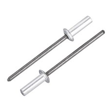 uxcell 100Pcs 3 16인치 x1 2인치 알루미늄 블라인드 리벳 그립 및 스틸 맨드릴 금속 가구 자동차 블랙용 폐쇄형 돔 헤드 패스너, 1/8"x3/8", Silver, 50