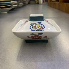 장어덮밥그릇 텐동그릇 찬합 일본풍 업소용 도시락, 1개, 레드플라워 14x5.5cm