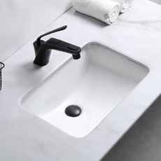 탑볼 세면대 고급 도자기 세면볼 사각대하세면대매립형도자기대하세면대하단분북화장실용면분지, 01 18인치 싱글베드(아백) 용머리 제외