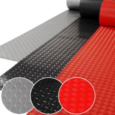 홈스월드 롤매트 15M 동전형 1.8mm 폭120cm 블랙 미끄럼방지 바닥 안전매트 복도 현관 계단, 06. 롤매트 15M삼선형2.5mm레드_폭 200cm, 1개
