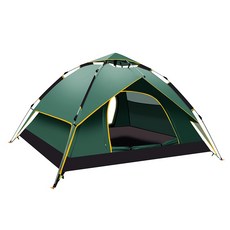 Jeluxcamp 오토매티컬리 오픈 아웃도어 캠핑 포터블 더블 그늘막 텐트, Dark Green