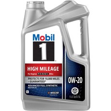 Mobil 1 모빌원 엔진오일 0W-20 (4.73L) High Mileage Full Synthetic Motor Oil, 5 Quart(4.73L), Full Synthetic 0W-20, 1개