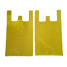 비닐패밀리 손잡이 비닐봉투 4호 두꺼운 A급 노랑색 200매, 200개