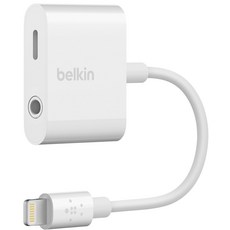 Belkin Lightning &amp; 3.5mm 오디오 듀얼 어댑터 iPhone 14 / 13 12 SE 11 XR 대응 MFi 인증 이어폰 충전, 01 번개 + 3.5mm 오디오, 1개