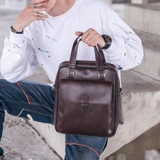 규성 브리프케이스 가볍다 비지니스 토트 세로의 돈 서류가방 스타일리쉬 빈티지가죽 질 숄더백 청년 남자