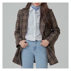 미쏘 미쏘 체크 오버핏 더블 자켓