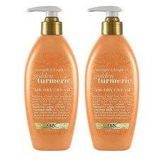 OGX Golden Turmeric Air Dry Cream 오지엑스 골든 터메릭 에어 드라이 크림 트리트먼트 6oz(177ml) 2팩, 177ml