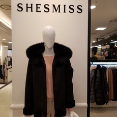쉬즈미스 후드 천연 폭스 스웨이드 점퍼
