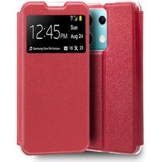 샤오미용 쿨 플립 커버 케이스 레드미노트13 5G 스무스레드, 1개