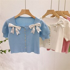 차이나넷 3173 블루 스톤 나비넥타이 브이넥 여름 슬림 미니 쇼트 x2개