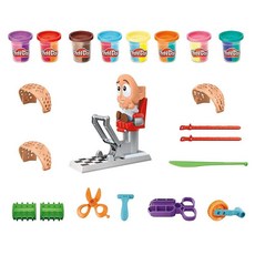 플레이도우 Play-Doh 크레이지 커츠 스타일리스트 헤어 살롱 역할 놀이 장난감 3색 캔 8개 각 57g(2온스) 무독성 3세 이상