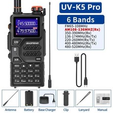 Baofeng UV-K5 프로 워키토키 에어 밴드 무선 복사 주파수 12W DTMF 양방향 라디오 USB 충전기 업그레이, 03 BL Add 771_02 American