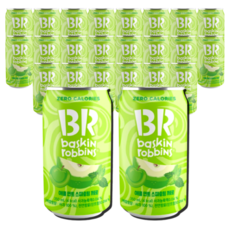 배스킨라빈스 과즙워터 레인보우샤베트 500ml 24개, 배스킨라빈스 제로 애플민트 350ml 24캔