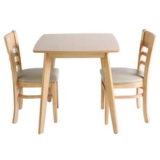 하이목스 메이플 1인 2인 원목 식탁 거실 주방 원룸 카페 의자 테이블, 05_내추럴/메이플2인식탁+케빈의자2개