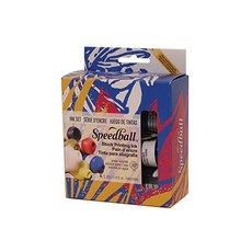 [미국] Speedball Water-Soluble Block Printing Ink Starter Set 6 Bold Colors with Satiny Finish 1.25-