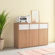 데코라인 블라이드 3칸 더스트박스 분리수거함 수납장, 그레이