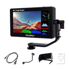 FEELWORLD F 6 PLUSX 5.5인치 1600 nit 고휘도 디지털 일안 리플렉스 카메라 라이브 터치 스크린 디스플레이 파형 HDR 3 D Lut형 소형 풀HD 1920, 1개, 상세페이지 참조