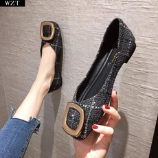 쿠키체인 여성 펌프스 트렌드한 신발 늦어지다 소프트 밑창 플랫슈즈 스윗