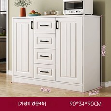 이케아 찬장 모던 심플 수납장 거실 벽걸이 수납장 가정용 간이 주방 찬장, 2-3도어, (양문4축)90x34x90, 10x10x10cm - 주방찬장