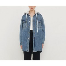 레이디볼륨 여성용 OVERFIT DENIM HOOD LONG 재킷