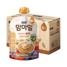 매일우유 맘마밀 오트밀과 사과프룬 퓨레 100g (6개월) 10팩, 10개, 혼합맛(오트밀/사과프룬) - 맘마밀오트밀