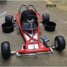 DIY 제작 쿼드 5인치 고카트 바디크 액슬 타이어, C.레드프레임+5인치휠+안장+드리프트링, 1개
