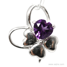 원석자수정목걸이