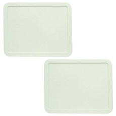 Pyrex 7212PC 화이트 플라스틱 직사각형 교체 보관 뚜껑 미국산 2팩, 2