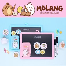 [iwoori] 몰랑양면 화이트 보드 블랙앤 화이트 푸짐한 구성, 블루, 1개