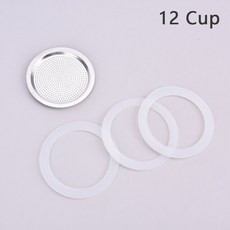 클래식커피 3실리콘 가스켓 1Pc 알루미늄 필터 Moka Pot 3/6/9/12 컵 모카 익스프레스 커피 병 교체, 04 12CUP