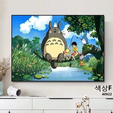 [PINK LITCHI]명화그리기 피포페이팅 하야오 센과 치히로 DIY 디지털 유화 QLTT414YH04