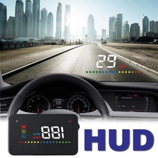 온보드 컴퓨터 Hud 디스플레이 자동차 헤드업 obd2 속도계 온도 물 앞 유리 프로젝션, 한개옵션0, 1개