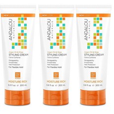 Andalou Naturals Argan Oil Styling Cream 안달로우내추럴스 아르간 오일 스타일링 크림 6.8oz(200ml) 3팩 컨디셔너, 1개